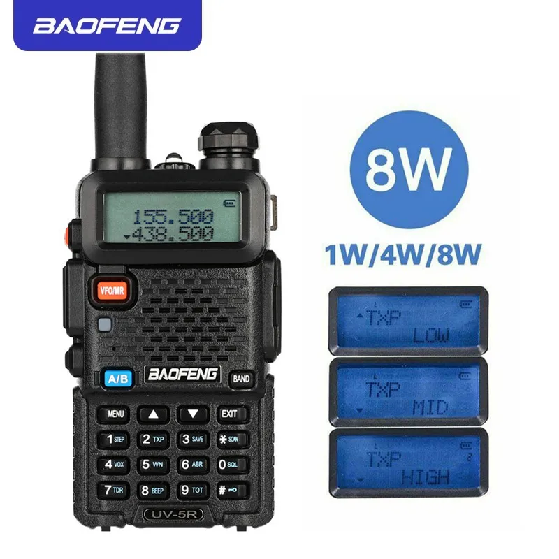 Портативная рация Baofeng UV 5R 8W портативная двухсторонняя радиостанция с дальностью