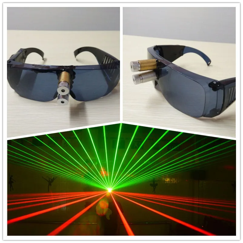 WYY новый дизайн красный зеленый лазер очки для сценического шоу DJ лазерного