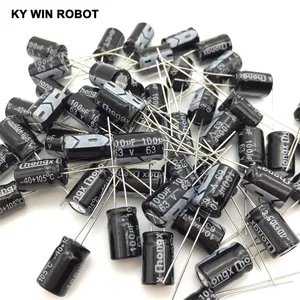 Бесплатная доставка, 50 шт., алюминиевый электролитический конденсатор, 100 мкФ, 63 в, 8*12, электролитический конденсатор