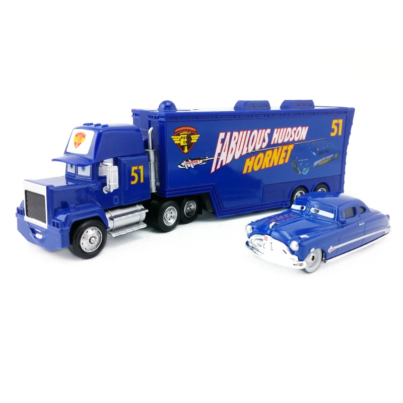 Дисней Pixar Cars Mack Uncle &amp No.51 Hudson литой игрушечный автомобиль свободные 1:55