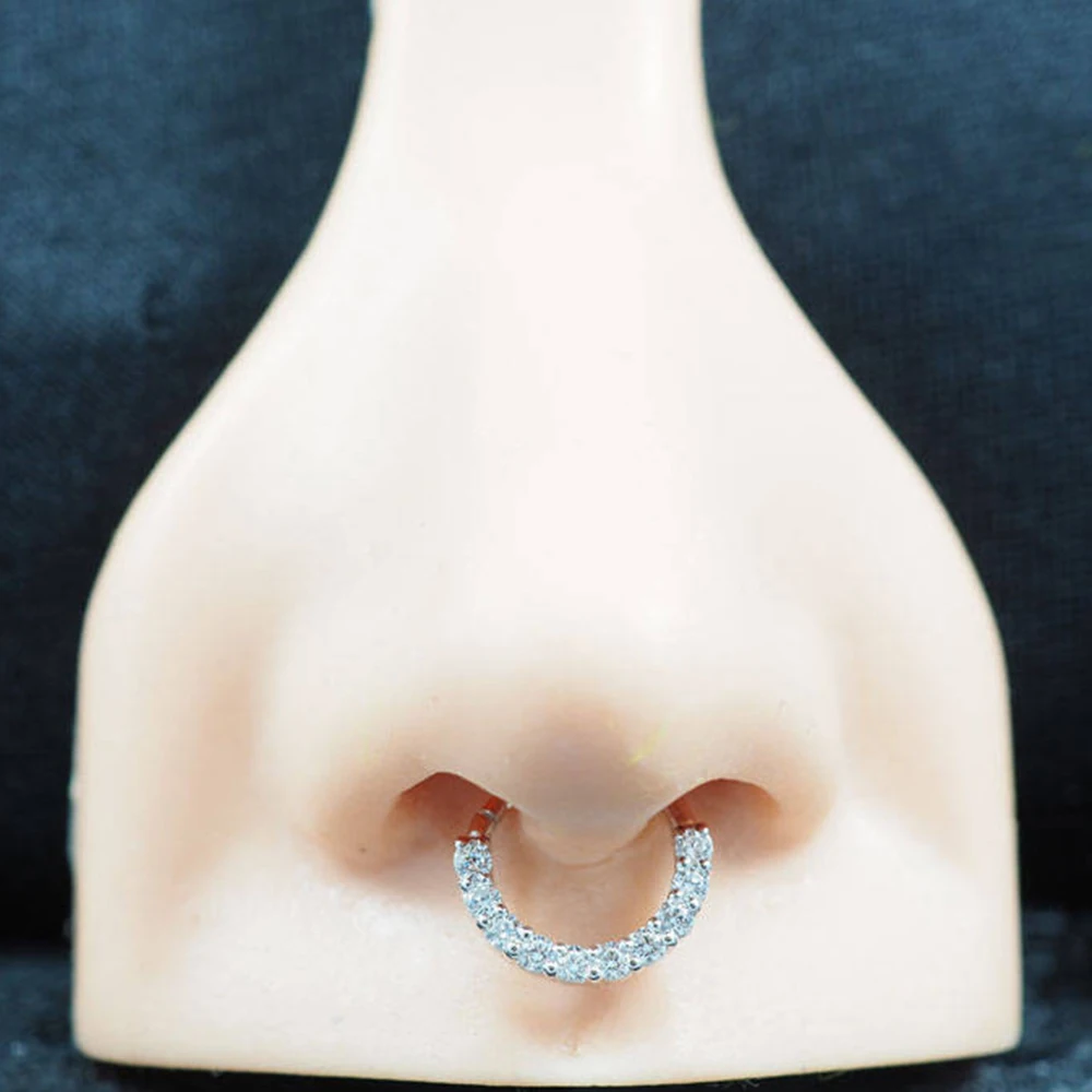 1 шт. прозрачный Циркон Daith пирсинг кольцо обруч серьги маленький для носа