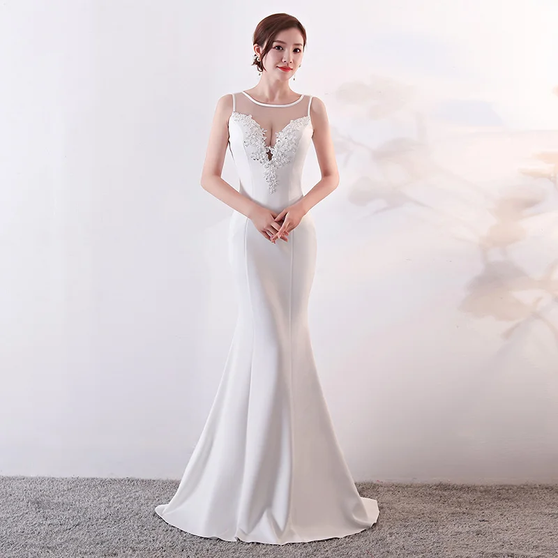 Белое Прозрачное Сетчатое расшитое блестками цветочное аппликации без рукавов