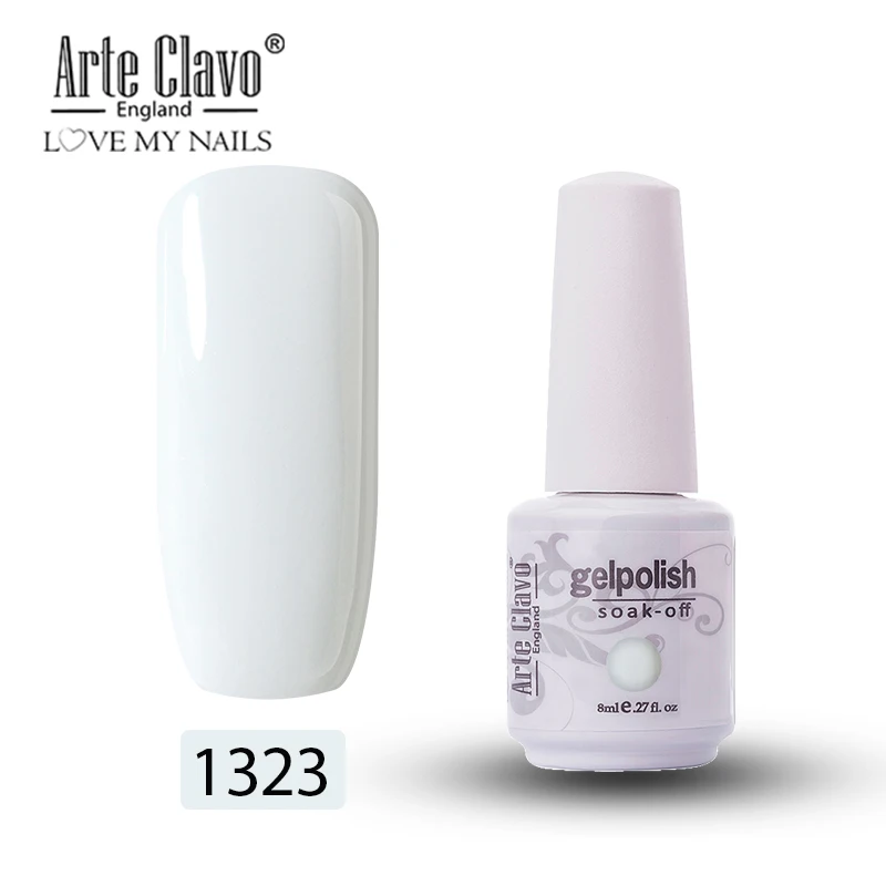 1323 Pure White Arte Clavo гель лак для ногтей УФ гибридный дизайн ногтей маникюр наращивание ногтей 8 мл Vernis Полупостоянный праймер гель лак для ногтей - Цвет: 1323 Pure White