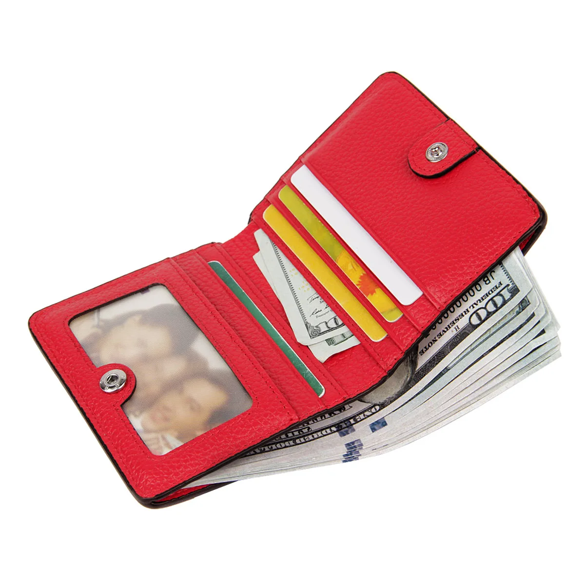 Тонкий женский кошелек из натуральной кожи Rfid блокирующий маленький на молнии
