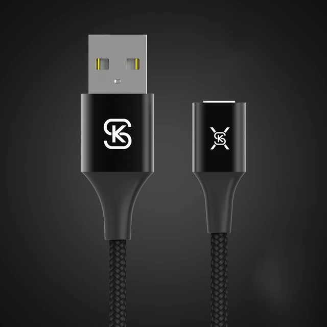 only black cable SIKAI 0,5 m 3A нейлоновый Магнитный кабель Micro USB C кабель для Android 5A 1 м Магнитный кабель Автомобильное зарядное устройство для type C кабель освещения - Цвет: only black cable