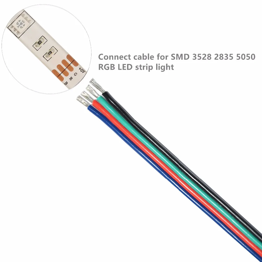 10 м электрические провода кабеля 22 AWG 4pin удлинитель провода кабель UL1007 нити луженая медная проволока для RGB Led полосы 3528 5050