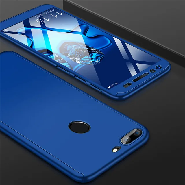 Blue Роскошные 360 противоударный чехол для телефона для huawei Honor 20 Pro 20i 10 10i 9 9i 8 P Smart плюс Y5 Y6 Y7 Prime Y9 с Стекло - Цвет: Blue