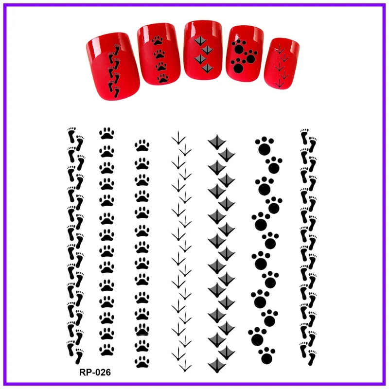 RP026 NAIL ART BEAUTY наклейка на ногти водная наклейка слайдер мультфильм животное коготь лапа ноги Печать RP025-030 - Цвет: RP026