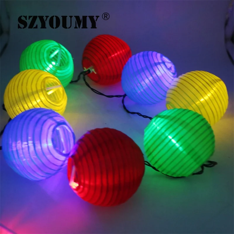 SZYOUMY 4,8 м 20 светодиодный S 6 м 30 светодиодный S садовая цветная Солнечная струна светодиодный подвесной фонарь для украшения на Рождество и год
