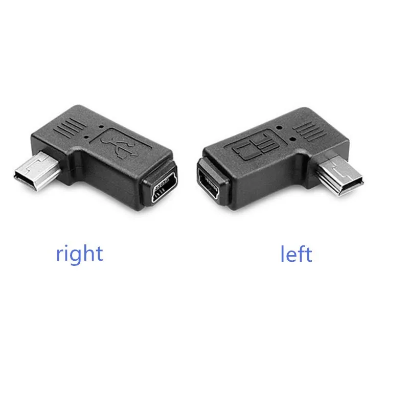 Универсальный короткий правый + левый кабель 90 градусов Mini B male to USB Female