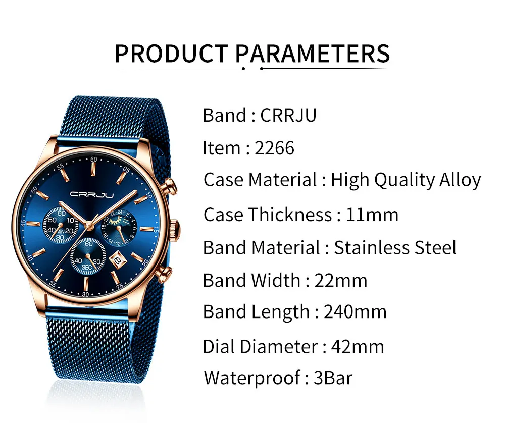 CRRJU мужские часы Reloj Hombre мужские s часы лучший бренд класса люкс кварцевые часы с большим циферблатом спортивные водонепроницаемые Relogio Masculino Saat