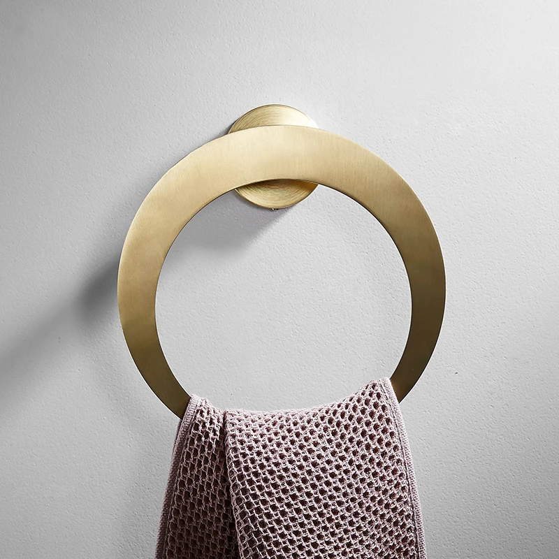 Набор аксессуаров для ванной комнаты из матового золота вешалка полотенец