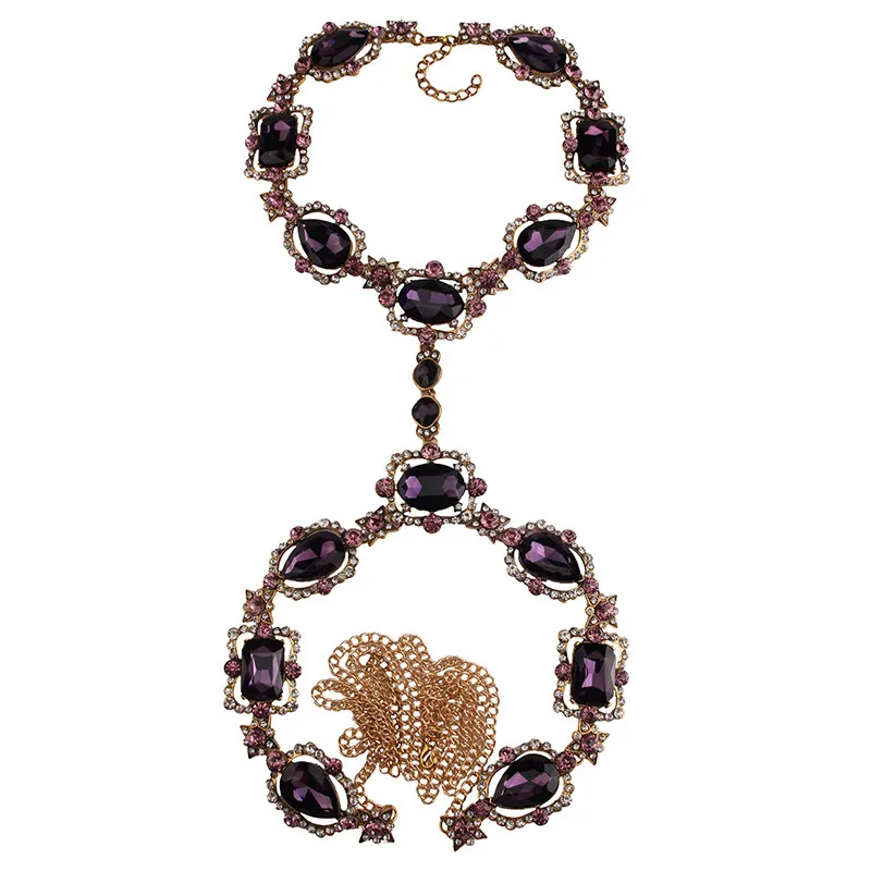 Best lady Big Crystal Gem Boho длинная цепочка для тела высокое качество винтажный макси Bijoux
