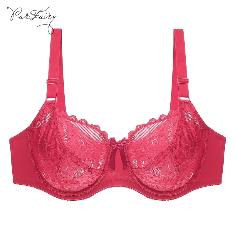 PariFairy перспективный цветочный кружевной бюстгальтер без косточек на косточках, бюстгальтер с тонкой чашкой, сексуальное женское нижнее белье, женское нижнее белье размера плюс 36D-46E