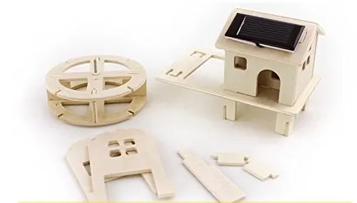 Солнечная энергия Энергия 3D деревянная головоломка игрушка DIY наборы кирпичная деревянная мельница для детей развивающие
