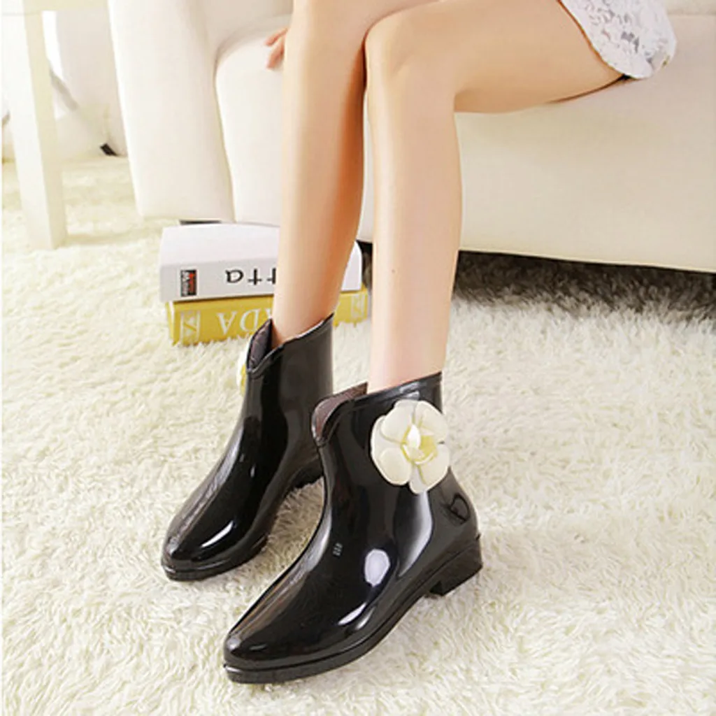 Женские весенние ботильоны галстук-бабочка с цветочным узором Зимние