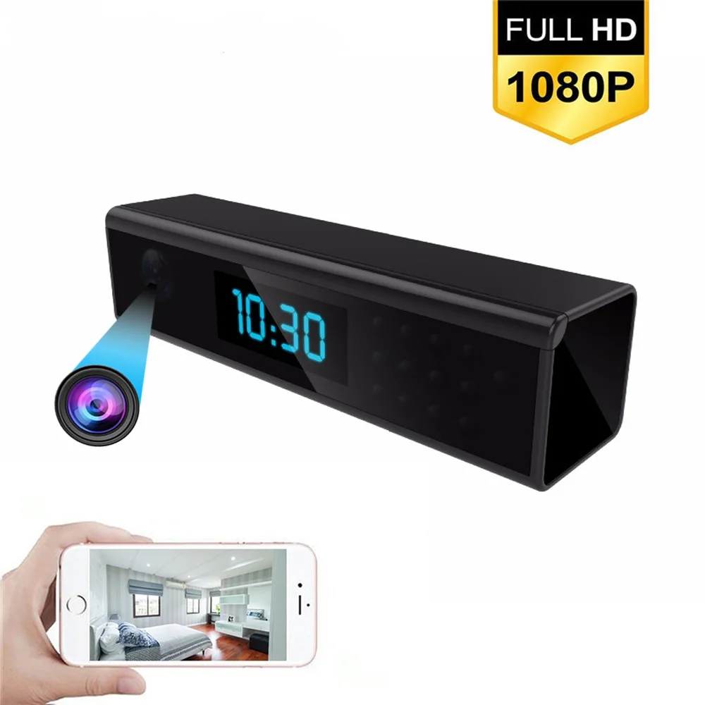 Ip-камера с WiFi, настольные часы, мини камера, 1080 P, HD видеокамера, будильник, настройка, ночное видение, датчик движения, DV DVR, видеокамера