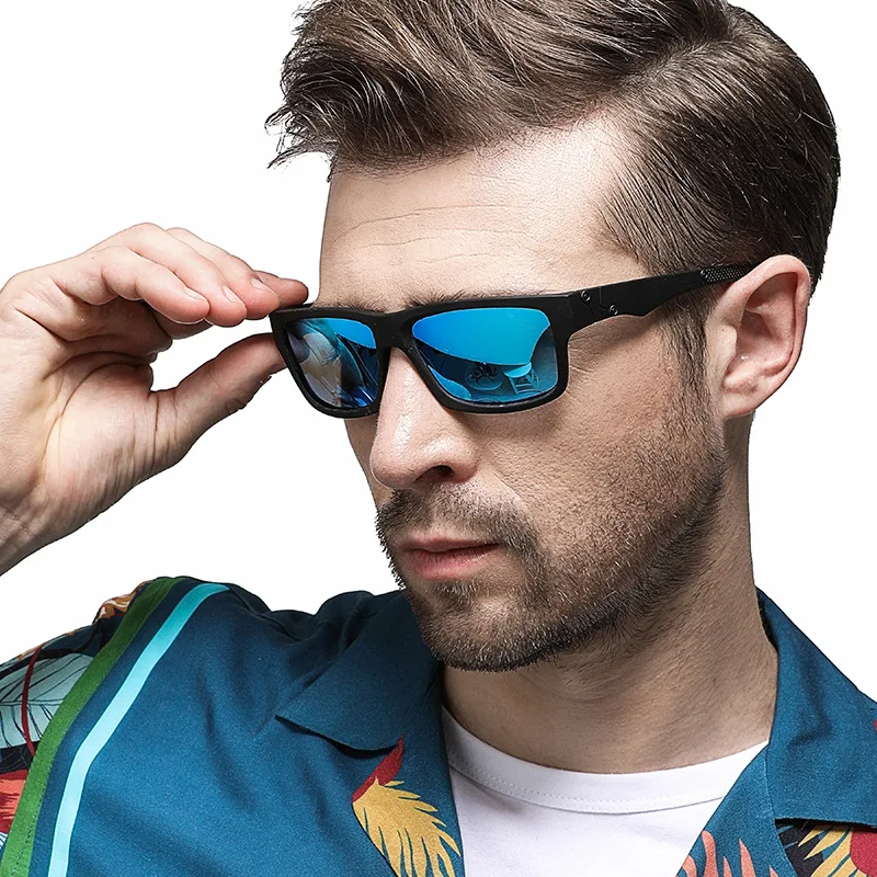 Мужские Винтажные Квадратные Солнцезащитные очки Diopter поляризационные