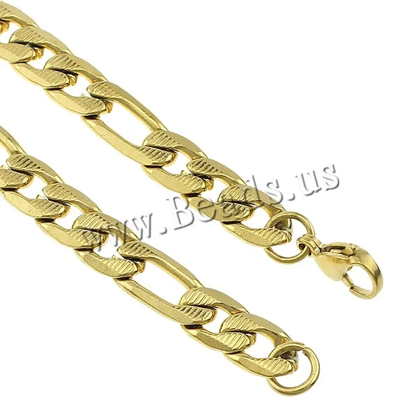 

Women Men Chain Bracelet Gold Color Figaro Chain Stainless Steel Bangle Jewelry Accessories Friendship Wristbands