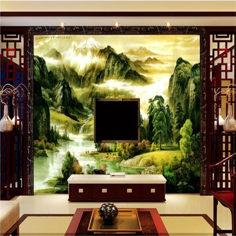 beibehang Large - scale custom wallpaper Chinese painting landscape hotel club furniture TV decorative background wall paintings |