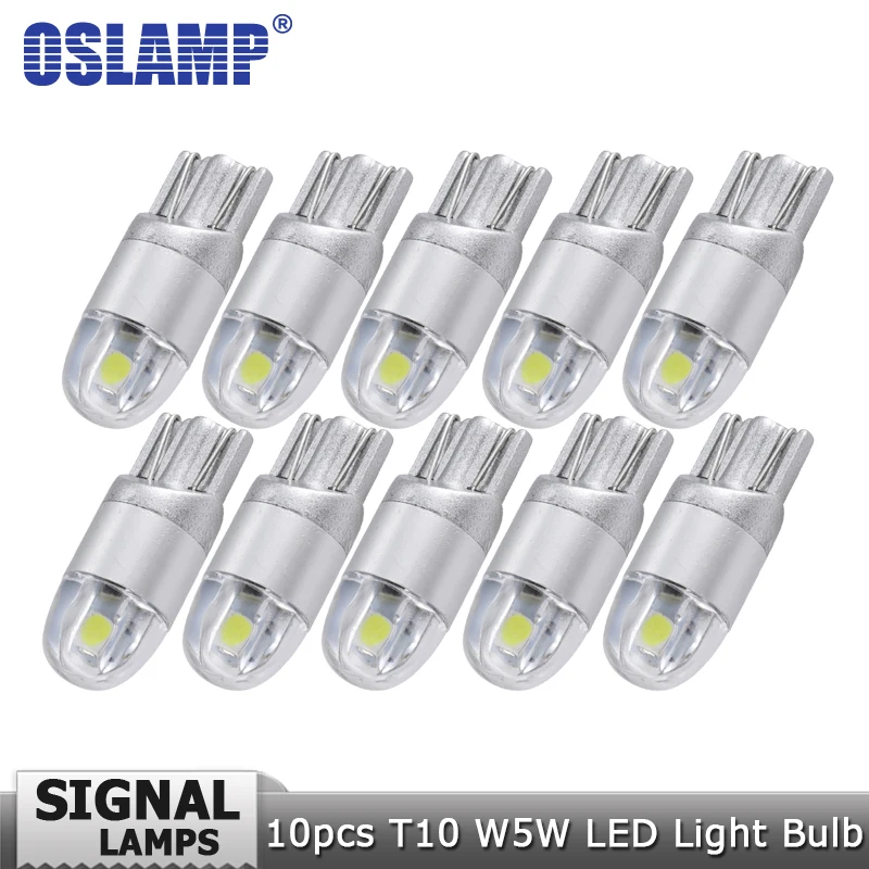 Oslamp 10 шт./лот T10 W5W 194 Автомобильная светодиодная сигнальная лампочка белого цвета