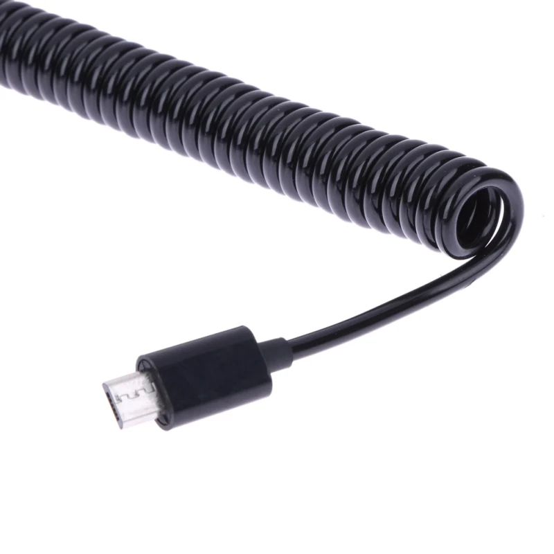 25 см-3 м продлить спиральный обмотанный USB 2 0 Папа-папа выпуклый кабель микро-usb B 5Pin