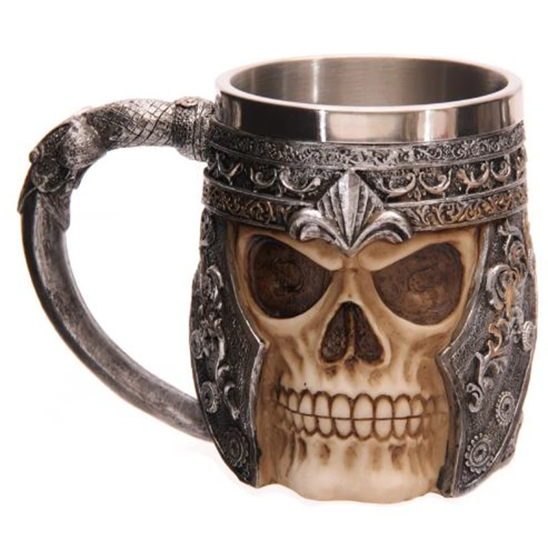 1 шт. кружка из смолы с черепом чашка для танкарда ярким и воином викинга пивная