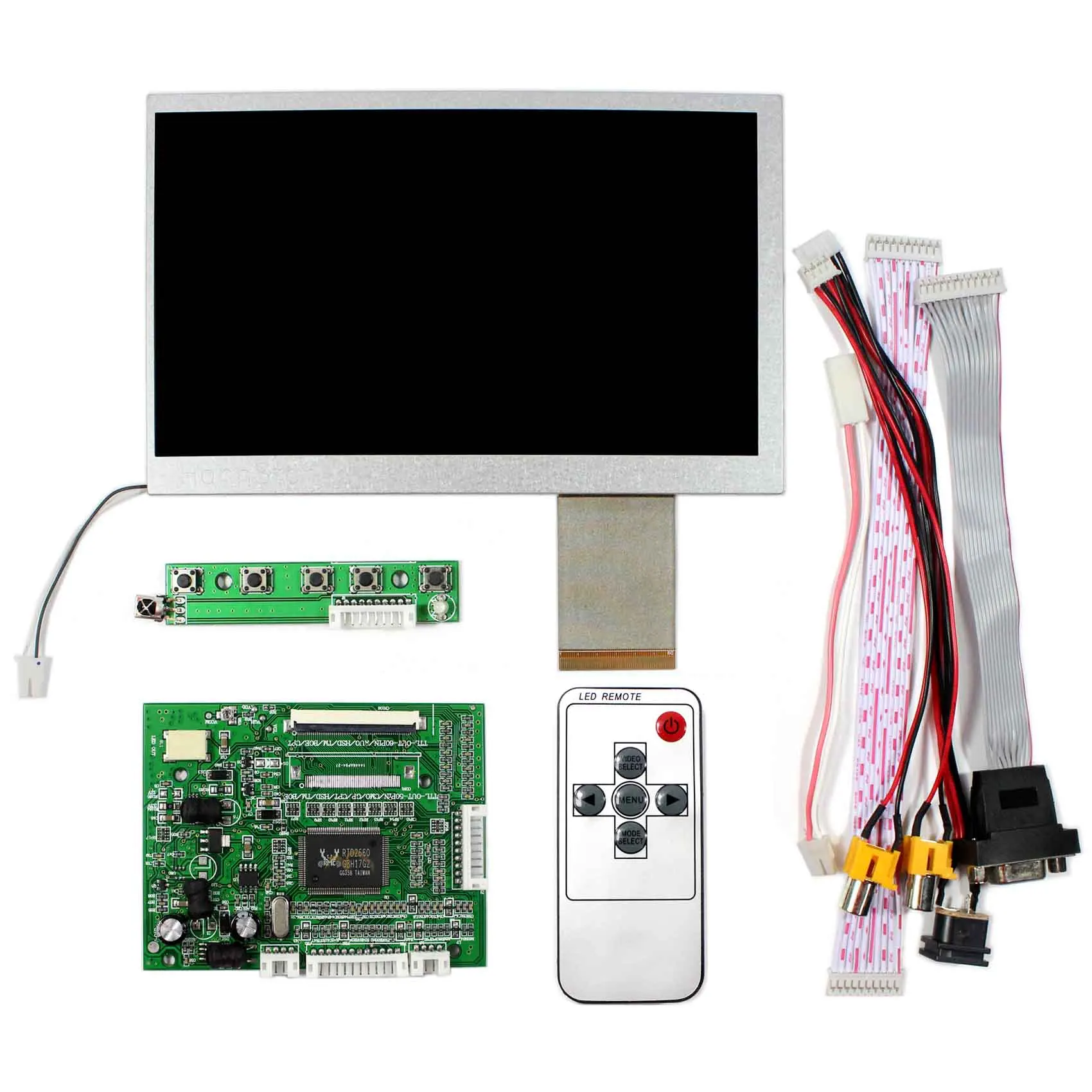 VGA + 2AV Реверсивный ЖК-контроллер плата памяти 7 дюймов 800x480 HSD070IDW1 ЖК-экран - купить