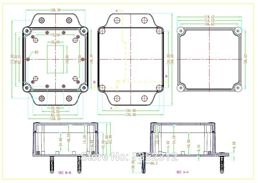 2 шт./лот 168*120*61 мм IP68 пластиковая Водонепроницаемая коробка для электронного