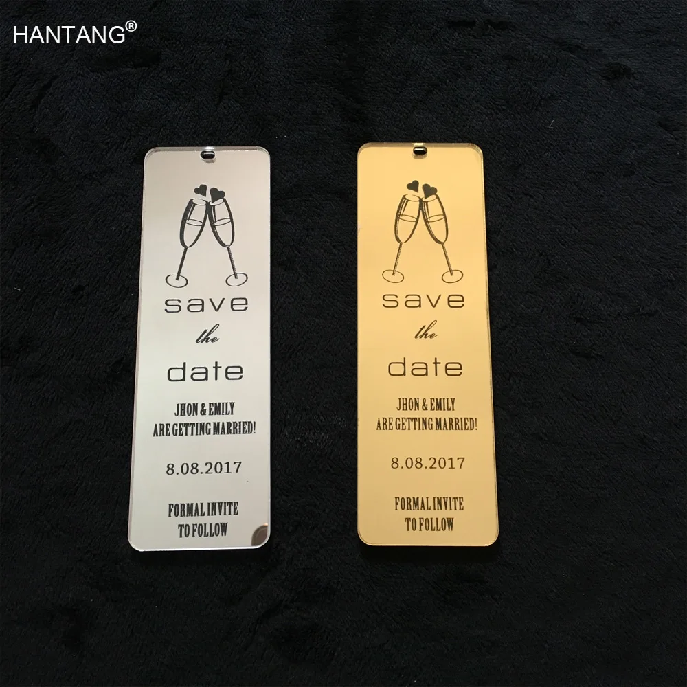 Персонализированное серебряное зеркало прямоугольной формы 45x140 мм/Золотое