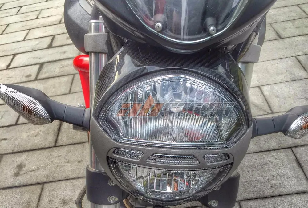Чехол для передней фары Ducati Monster 696 795 796 из углеродного волокна 100% саржа|headlight