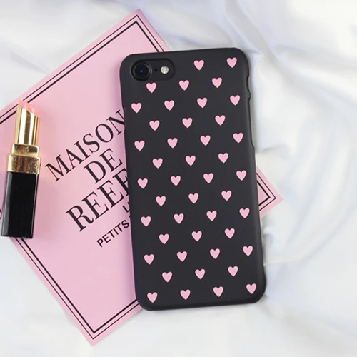 Чехол LOVECOM Love Heart с графическим рисунком для iPhone 11 Pro Max XS XR XS Max X 5 5S 6 6S 7 8 Plus, чехол на заднюю панель из матового жесткого поликарбоната - Цвет: Black 2