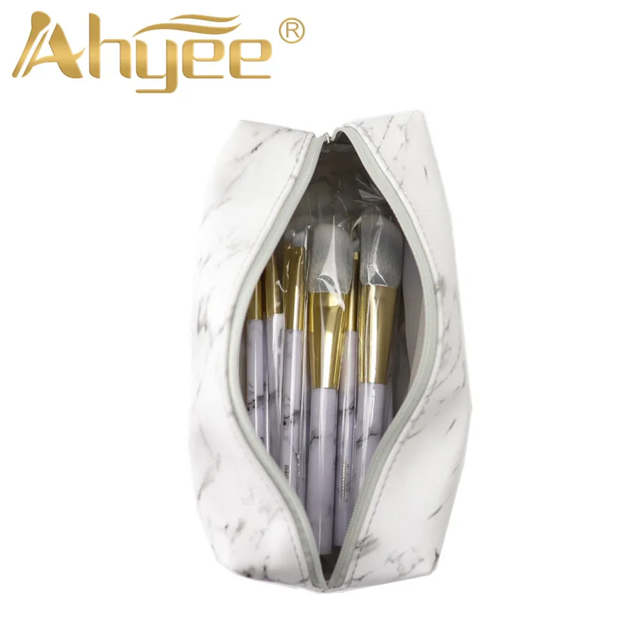 Новинка модная женская белая черная мраморная сумка для макияжа хранения на