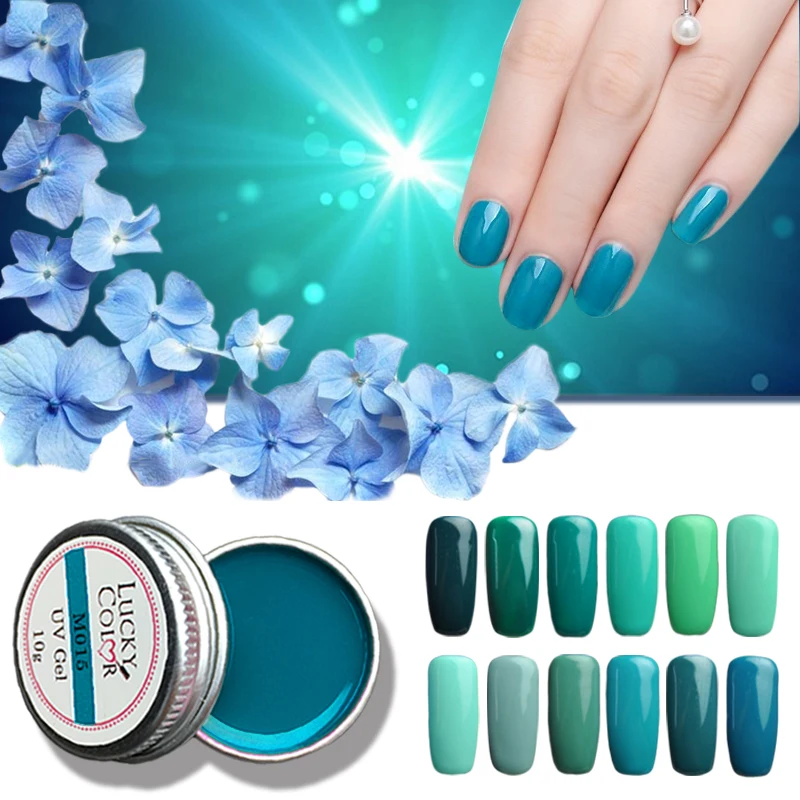 Гель-лак Lucky Color Lake Blue Serise с кистью отмачиваемый Светодиодный УФ-лак для ногтей