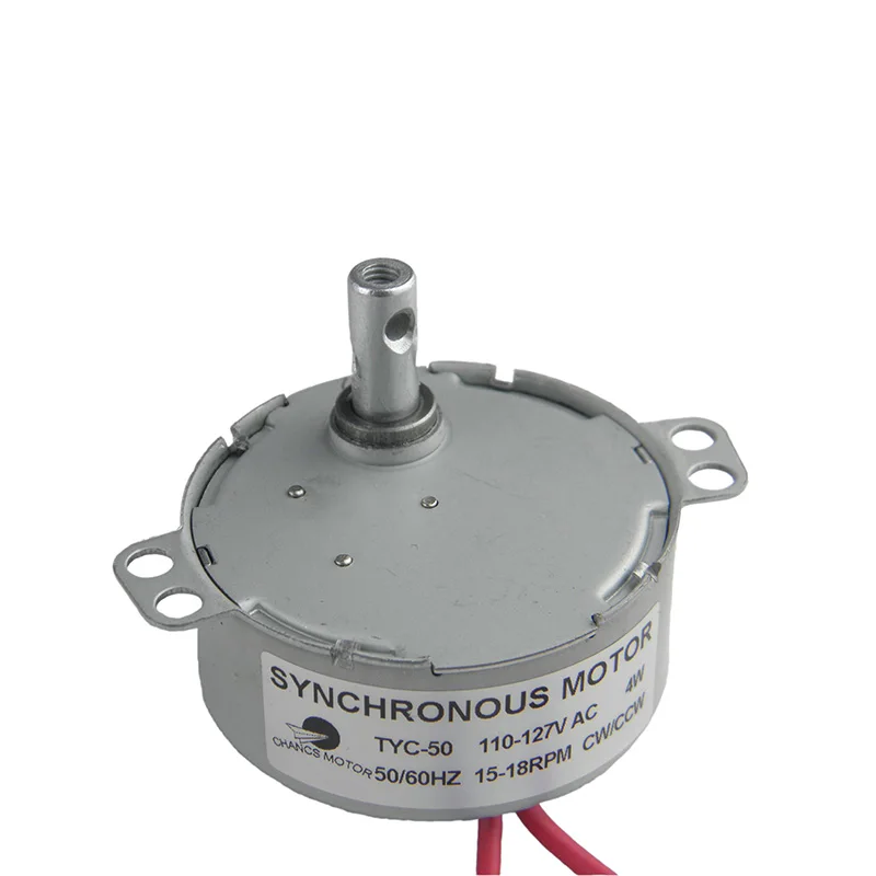 CHANCS TYC-50 маленький синхронный мотор 110V AC 15-18RPM CW/CCW 4W gear Syn мотор для электрического камина