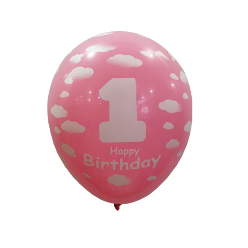 Pink 20 шт. Детские 1st первый воздушные шары ко дню рождения для девочек и мальчиков Свадебные юбилей печатных номер 1 украшение Вечерние - Цвет: Pink