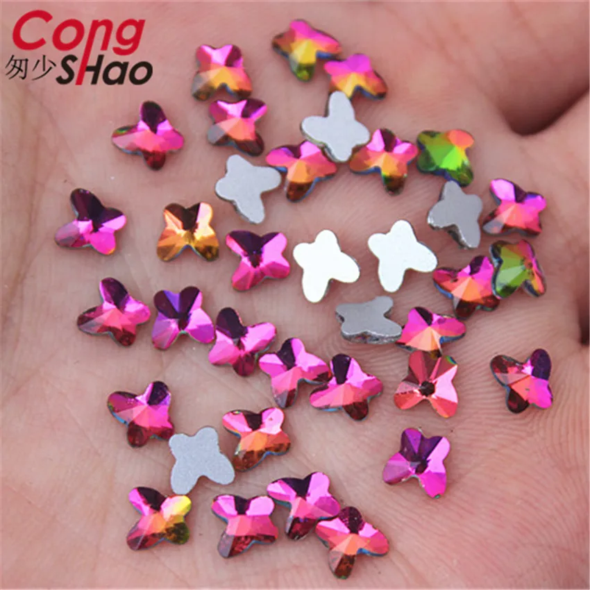 Стеклянные стразы-бабочки Cong Shao 100 шт. 5*5 2 м для украшения ногтей Блестящий наряд с