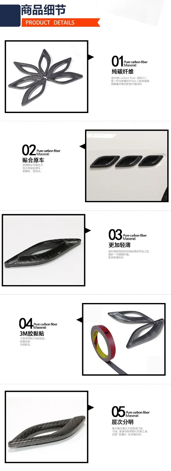 

Fit for Maserati GHIBLI Carbon fiber Automobile leaf board