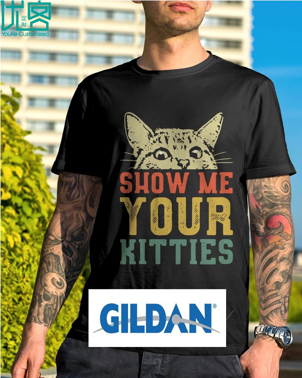 Мужская футболка с коротким рукавом и надписью Show Me Your Kitties лето 2019 | одежда