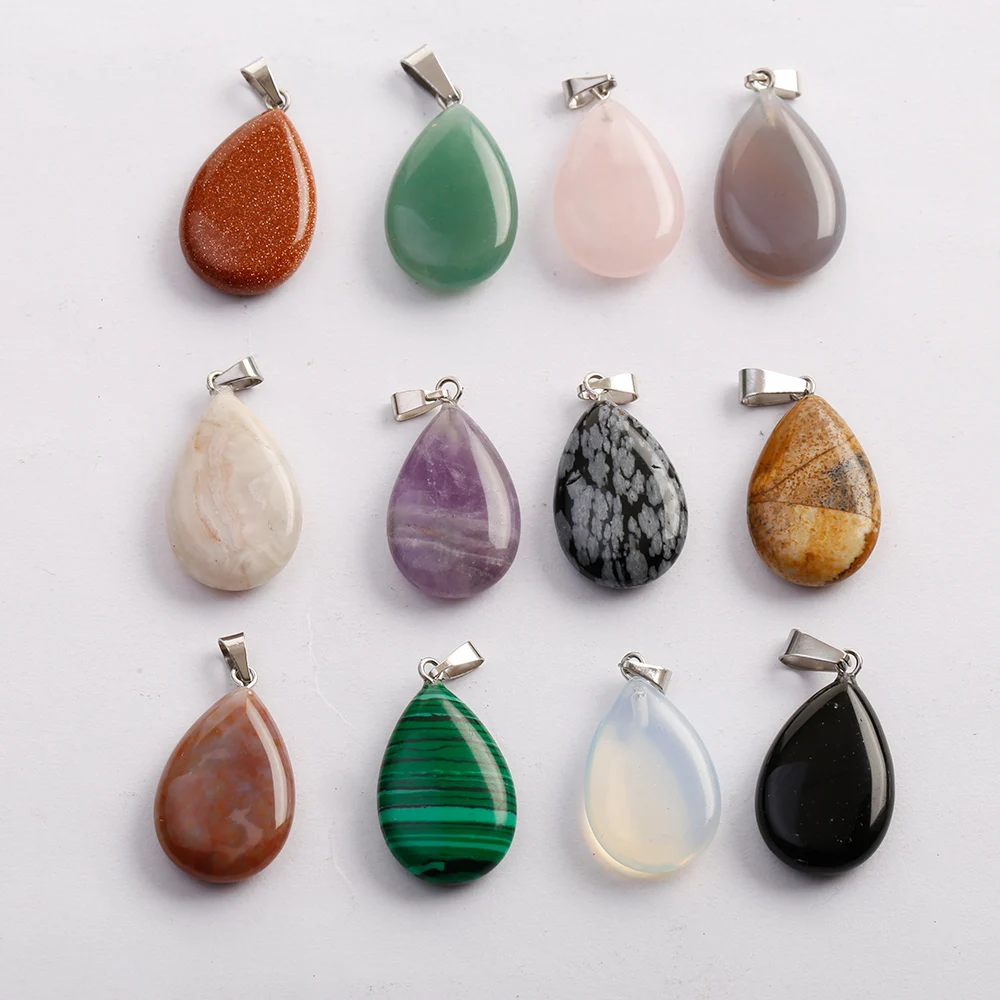 10 шт./лот модные warter drop teardrop Кулон из натурального камня для изготовления ювелирных изделий Шарм точка аксессуары