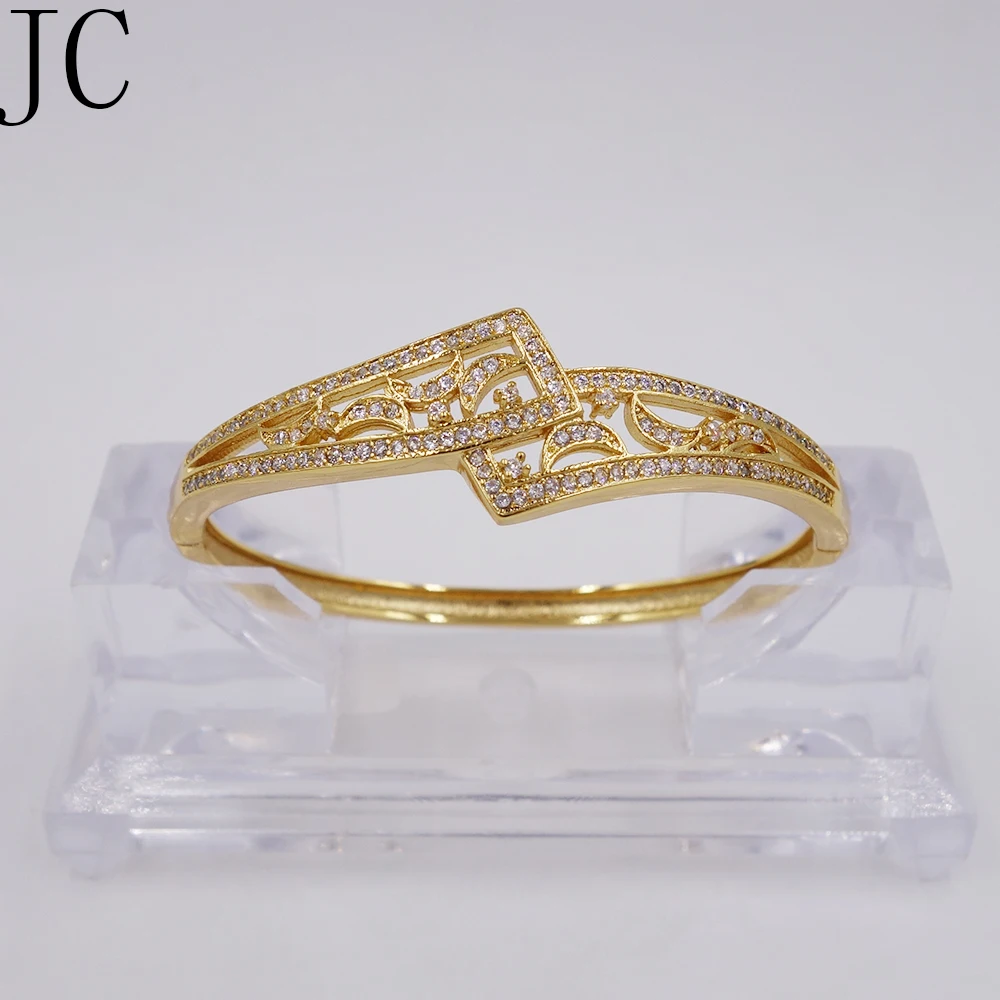 Женский простой браслет золотого цвета с фианитами|free jewelry|jewelry jewelrygold for women |