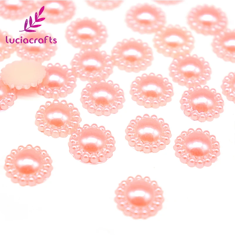 Lucia crafts 10 мм 72 шт цветок полукруглый искусственный жемчуг ABS Flatback цветок полимерные бусины DIY украшения F0308