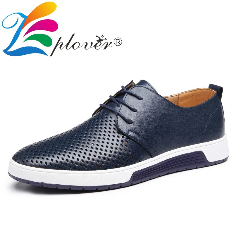 Мужские дышащие мокасины на плоской подошве повседневные кожаные туфли с