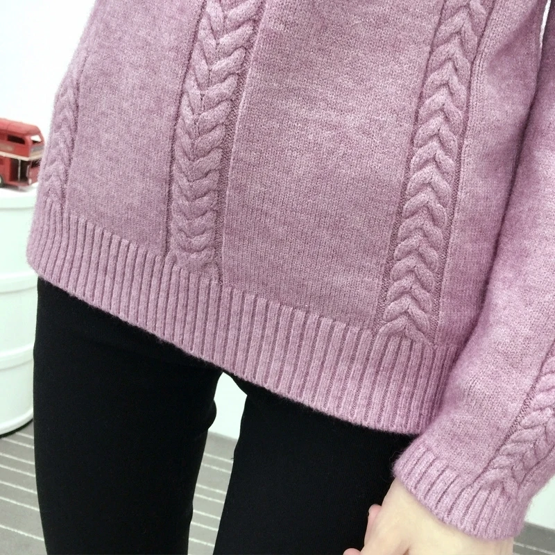 Vintarfell Thicken Knitted Sweaters Pullovers Women Winter Warm Turtleneck Full Sleeve Jumpers Female Cotton Tricot Tops Mujer | Женская