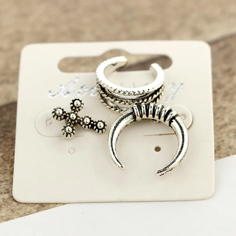 3 шт./компл. панк цвета слоновой кости женские серьги гвоздики в винтажном стиле