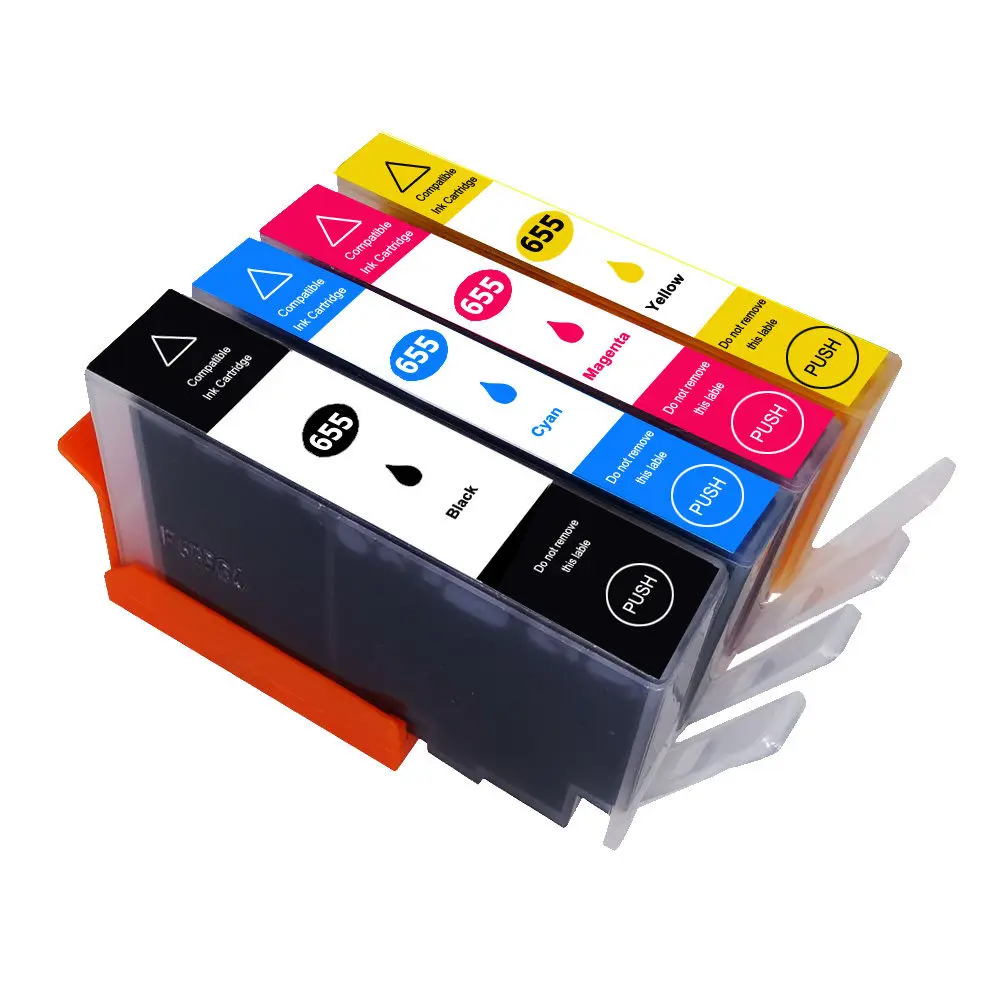 Совместимый чернильный картридж HP655 C M Y BK с чипом для Deskjet 3525 4615 4625 5525 6520 6525 6625|ink