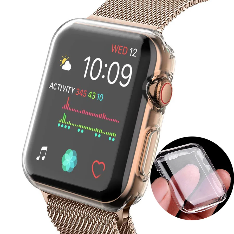 Soft Slim TPU Screen Protector All-around Ultra-thin Cover for iWatch 40mm 44mm accessories Apple Watch Case Series 4 3 2 1 |