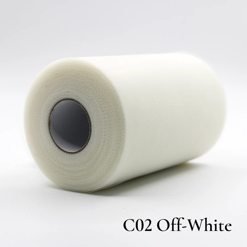 02Off-White Рулон тюля, 100 ярдов, органза, свадебное украшение, пачка для детского душа, рулон тюля, 15 см, украшение для вечеринки и мероприятий, декор для помолвки - Цвет: 02Off-White