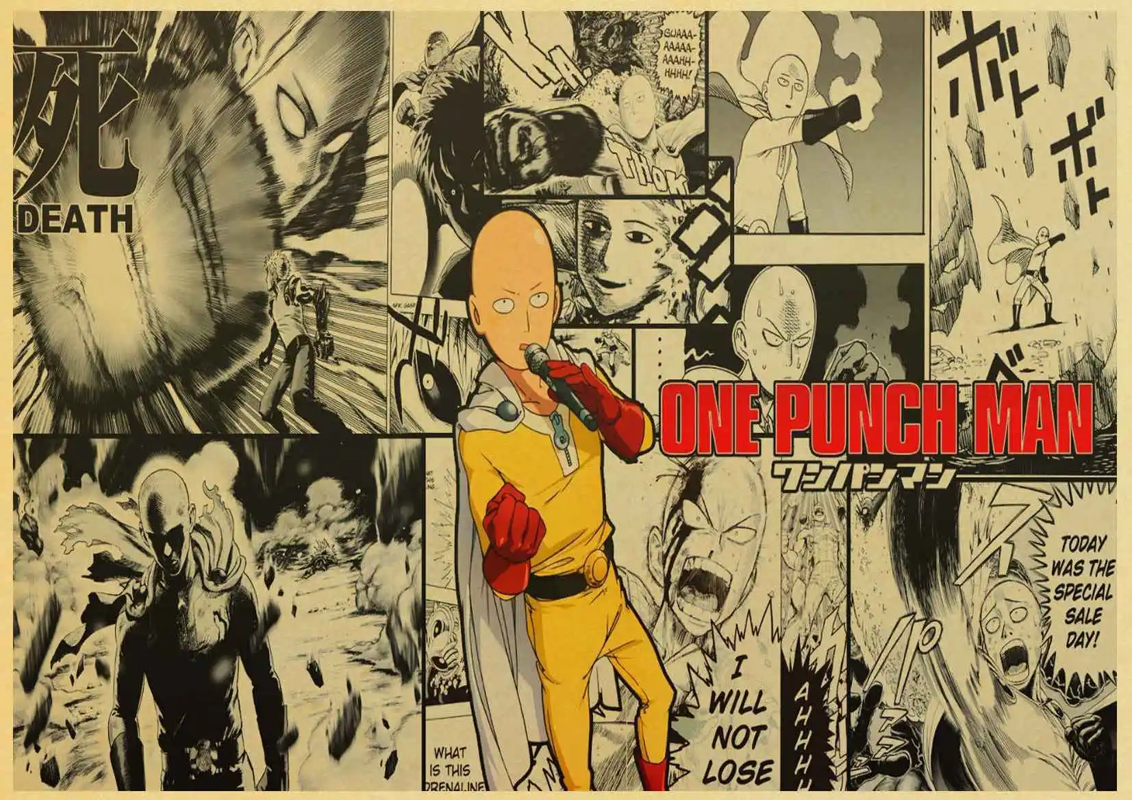 T018 Японское аниме One Punch Man плакат ретро плакат наклейки на стену винтажные плакаты принты для бара и домашнего декора - Цвет: T018