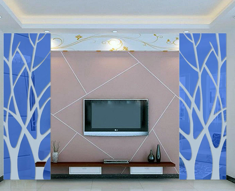 Акриловые Настенные 3D наклейки с большим рисунком дерева модные домашние